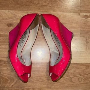 Jimmy Choo London wedges hot pink size 6.5